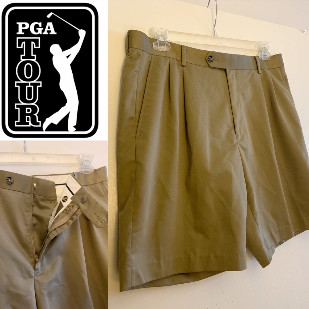 PGA Tour Golf Shorts - Brown / Tan  - 36 Waist